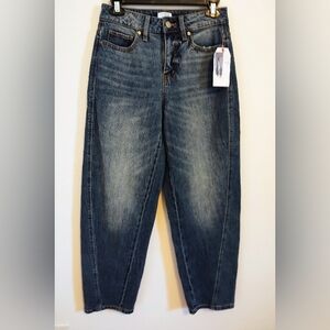 MWT High Rise Barrel Blue jeans,Size 0